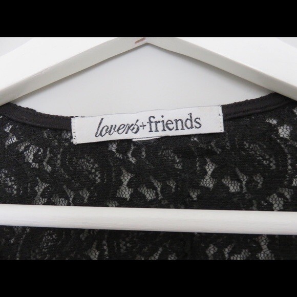 Lovers + Friends Dress Black Sway Bodycon Lace Fitted Mini Cocktail Cut Out - Picture 4 of 10